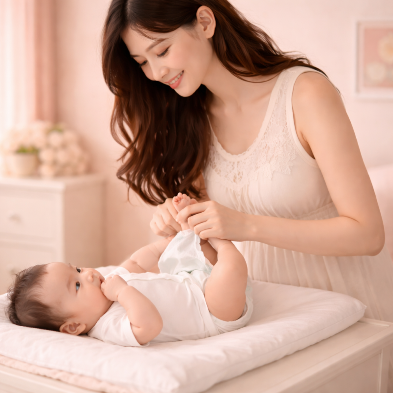 Me va be trong phong nursery