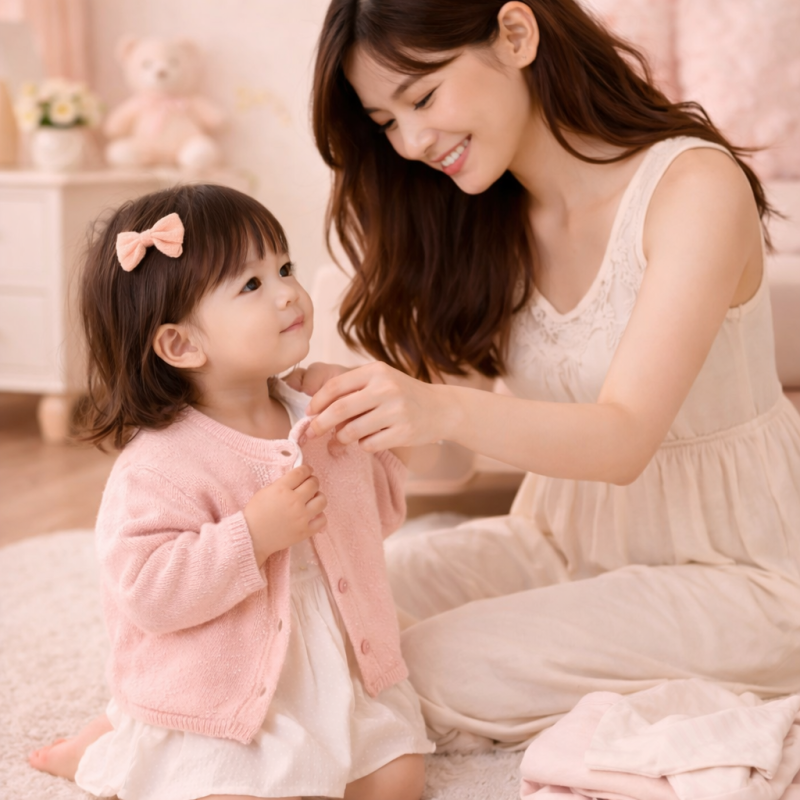 Me va con trong anh sang am ap